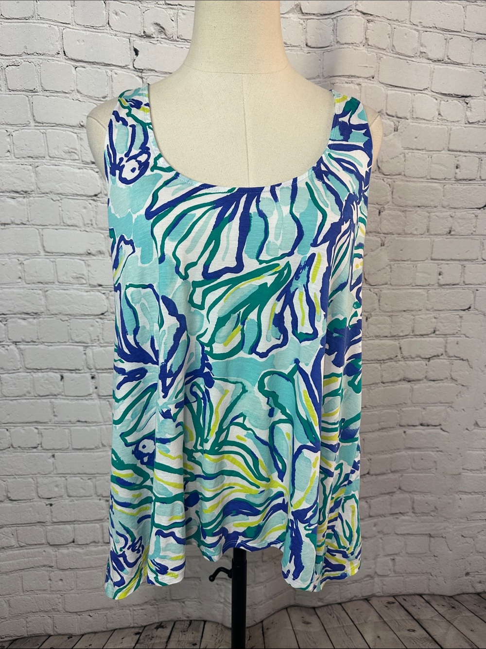 Lilly Pulitzer 100% Pima Cotton Swing Tank Top Large L